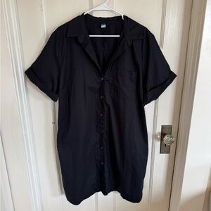 NWT Old Navy black classic shirt dress size xl